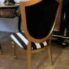 Casa Padrino Art Deco Esszimmer Stuhl Schwarz / Weiß / Mehrfarbig / Gold - Art Deco Massivholz Stuhl - Art Deco Esszimmermöbel - Art Deco Möbel - Art Deco Einrichtung - Möbel im Art Deco Stil