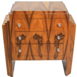 Casa Padrino Art Deco Kommode aus massivem Mahagoni Holz - Handgefertigter Nachttisch in 40 x 40 x 65 cm