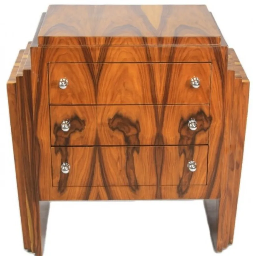Casa Padrino Art Deco Kommode aus massivem Mahagoni Holz - Handgefertigter Nachttisch in 40 x 40 x 65 cm