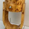 Casa Padrino Art Deco Kommode Vogelaugen Ahorn - Runde Massivholz Nachtkommode - Beistelltisch mit 2 Schubladen - Handgefertigte Art Deco Möbel