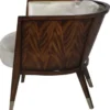 Casa Padrino Art Deco Lounge Sessel Dunkelbraun / Silber / Gold 74 x 83 x H. 71 cm - Art Deco Möbel - Luxus Qualität