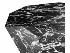 Casa Padrino Art Deco Luxus Couchtisch aus Kunstmarmor in Schwarz, 101 x H. 32 cm