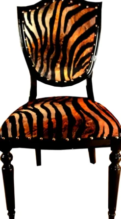 Casa Padrino Art Deco Luxus Esszimmer Stuhl Leopard / Schwarz - Luxus Hotel Möbel
