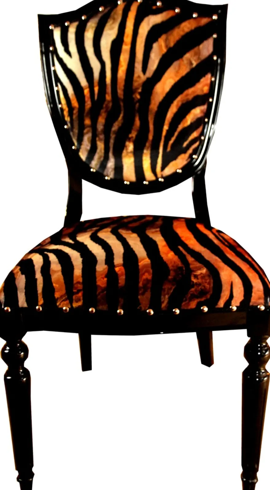 Casa Padrino Art Deco Luxus Esszimmer Stuhl Leopard / Schwarz - Luxus Hotel Möbel