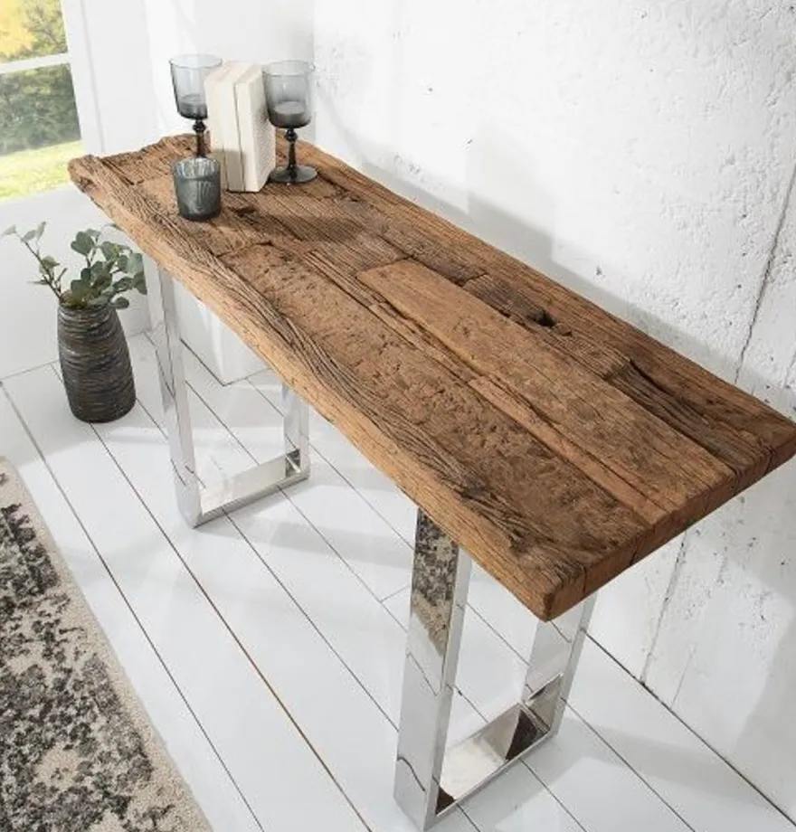 Casa Padrino Art Deco Luxus Konsole Massivholz 120 x 80 x H. 40 cm - Konsolen Tisch - Sekretär Konsole - Telefontisch - Hotel Möbel