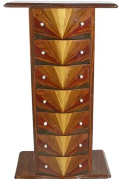 Casa Padrino Art Deco Mahagoni Kommode mit 7 Schubladen und Ablagefläche Braun 70 x 40 x H. 120 cm - Art Deco Möbel
