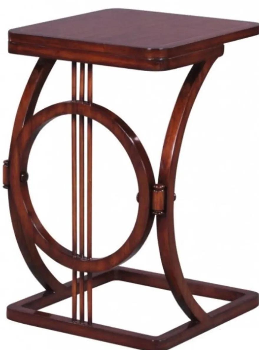 Casa Padrino Art Deco Mahagoni Snack Tisch / Beistelltisch Braun 40 x 40 x H. 62 cm - Luxus Möbel