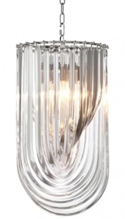 Casa Padrino Art Deco Murano Hängeleuchte, Acryl und vernickeltes Metall, 35 cm x H 65 cm