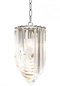 Casa Padrino Art Deco Murano Haengeleuchte aus Acryl und vernickeltem Metall - 25 cm x H 50 cm