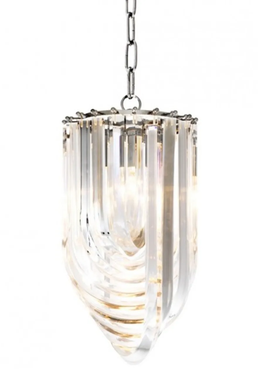 Casa Padrino Art Deco Murano Haengeleuchte aus Acryl und vernickeltem Metall - 25 cm x H 50 cm
