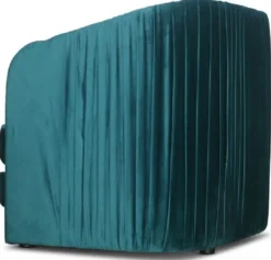 Casa Padrino Art Deco Samt Sessel Grünblau / Gold 80 x 78 x H. 80 cm - Wohnzimmer Sessel - Art Deco Wohnzimmer Möbel