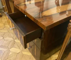 Casa Padrino Art Deco Schreibtisch Braun 180 x 90 x H. 81 cm - Massivholz Bürotisch - Computertisch - Büro Möbel - Luxus Möbel - Massivholz Möbel - Luxus Einrichtung - Büro Einrichtung