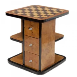 Casa Padrino Art Deco Spieltisch Schach Dame Mahagoni L 50 x B 50 x H 55 cm - Luxus Möbel Antik Stil