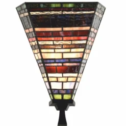 Casa Padrino Art Deco Tiffany Wandleuchte Bunt / Schwarz H. 30 cm - Tiffany Leuchten