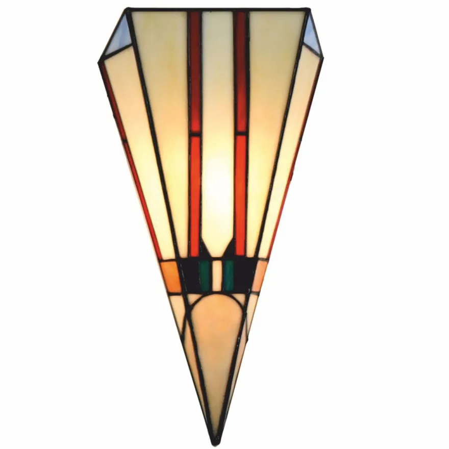 Casa Padrino Art Deco Tiffany Wandleuchte Bunt H. 38 cm - Tiffany Leuchten