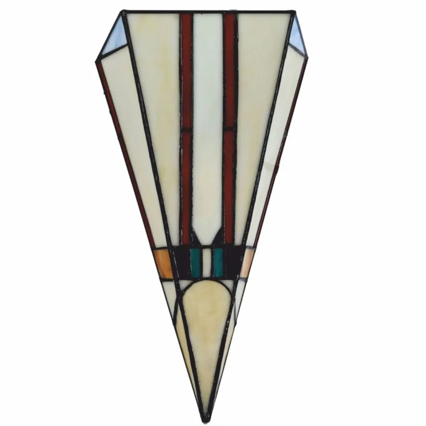 Casa Padrino Art Deco Tiffany Wandleuchte Bunt H. 38 cm - Tiffany Leuchten
