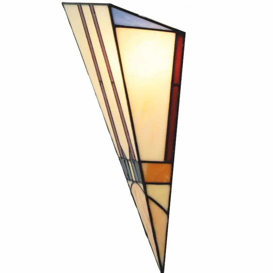 Casa Padrino Art Deco Tiffany Wandleuchte Bunt H. 38 cm - Tiffany Leuchten