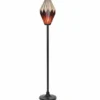 Casa Padrino Art Deco Tiffany Stehleuchte Rot / Schwarz H. 185 cm - Tiffany Leuchten