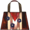 Casa Padrino Art Deco Tiffany Tischleuchte in Handtaschenform Rot / Gelb / Lila 26 cm