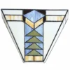 Casa Padrino Art Deco Tiffany Wandleuchte Weiß / Bunt 25 x H. 20 cm - Tiffany Leuchten