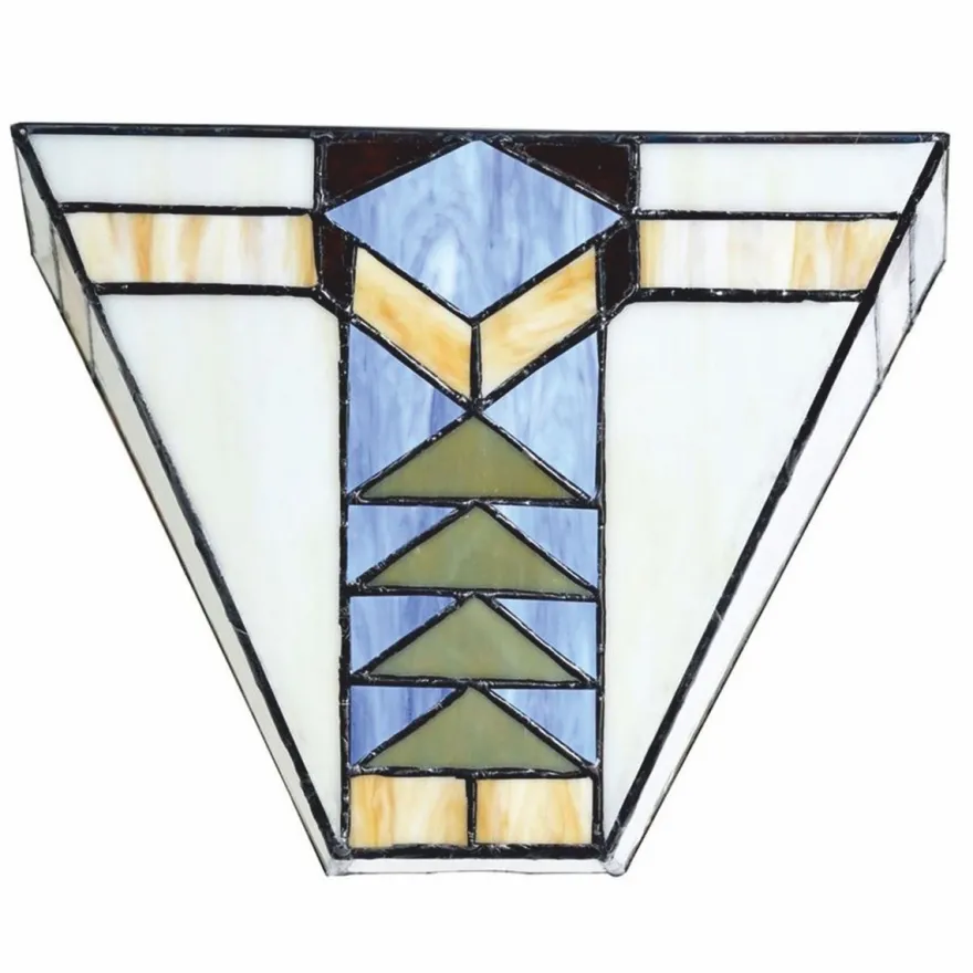 Casa Padrino Art Deco Tiffany Wandleuchte Weiß / Bunt 25 x H. 20 cm - Tiffany Leuchten