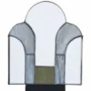 Casa Padrino Art Deco Tiffany Tischleuchte Weiß / Blau-Grau / Grün / Schwarz H. 28,5 cm