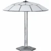 Casa Padrino Art Deco Tiffany Tischleuchte Weiß / Schwarz / Silber H. 48 cm - Tiffany Leuchten