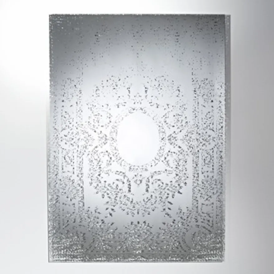 Casa Padrino Art Deco Vintage Wandspiegel Antik Stil Silber 101 x 142 cm - versilbertes Glas - Kunstspiegel