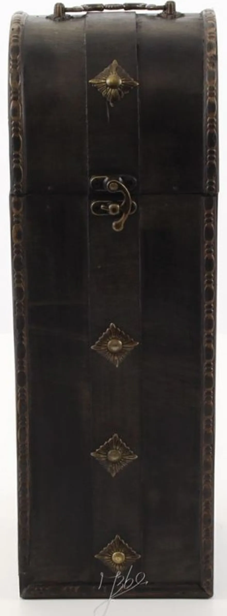 Casa Padrino Art Deco Weinkoffer / Weinbox Schwarz 14,5 x 12,5 x H. 37 cm - Holzkoffer