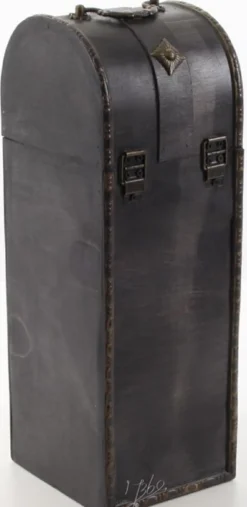 Casa Padrino Art Deco Weinkoffer / Weinbox Schwarz 14,5 x 12,5 x H. 37 cm - Holzkoffer