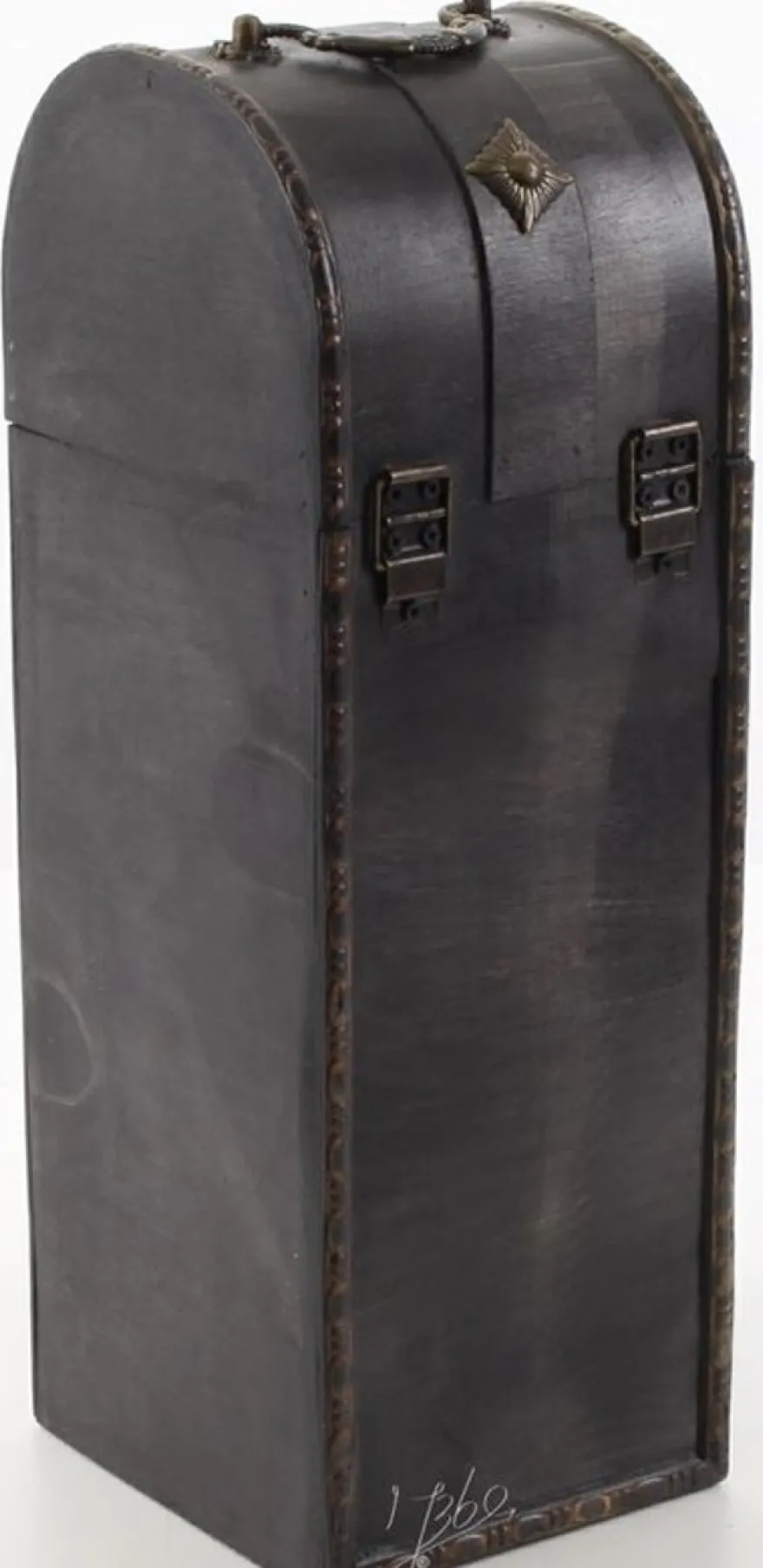 Casa Padrino Art Deco Weinkoffer / Weinbox Schwarz 14,5 x 12,5 x H. 37 cm - Holzkoffer