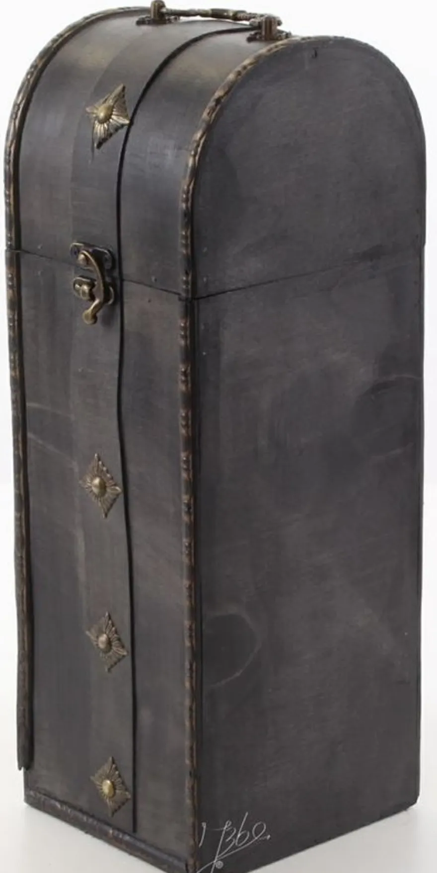 Casa Padrino Art Deco Weinkoffer / Weinbox Schwarz 14,5 x 12,5 x H. 37 cm - Holzkoffer