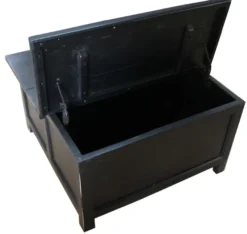 Casa Padrino aufklappbarer Couchtisch in Schwarz - 85,5 cm x 85,5 cm x H45 cm - Landhausstil
