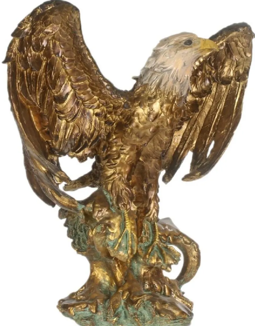 Casa Padrino Barock Adler Büste Gold / Mehrfarbig 55 x 30 x H. 60 cm - Skulptur - Dekofigur im Barockstil