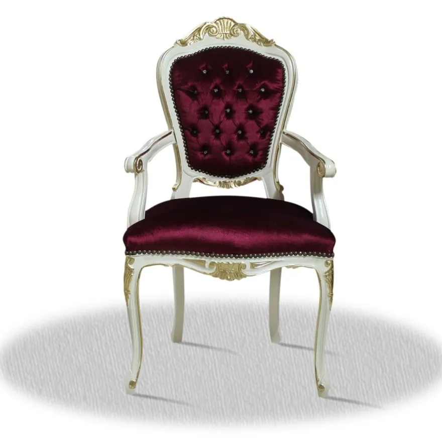 Casa Padrino Barock Armlehnen Esszimmerstuhl 60 x 45 x H. 110 cm - Luxus Edition