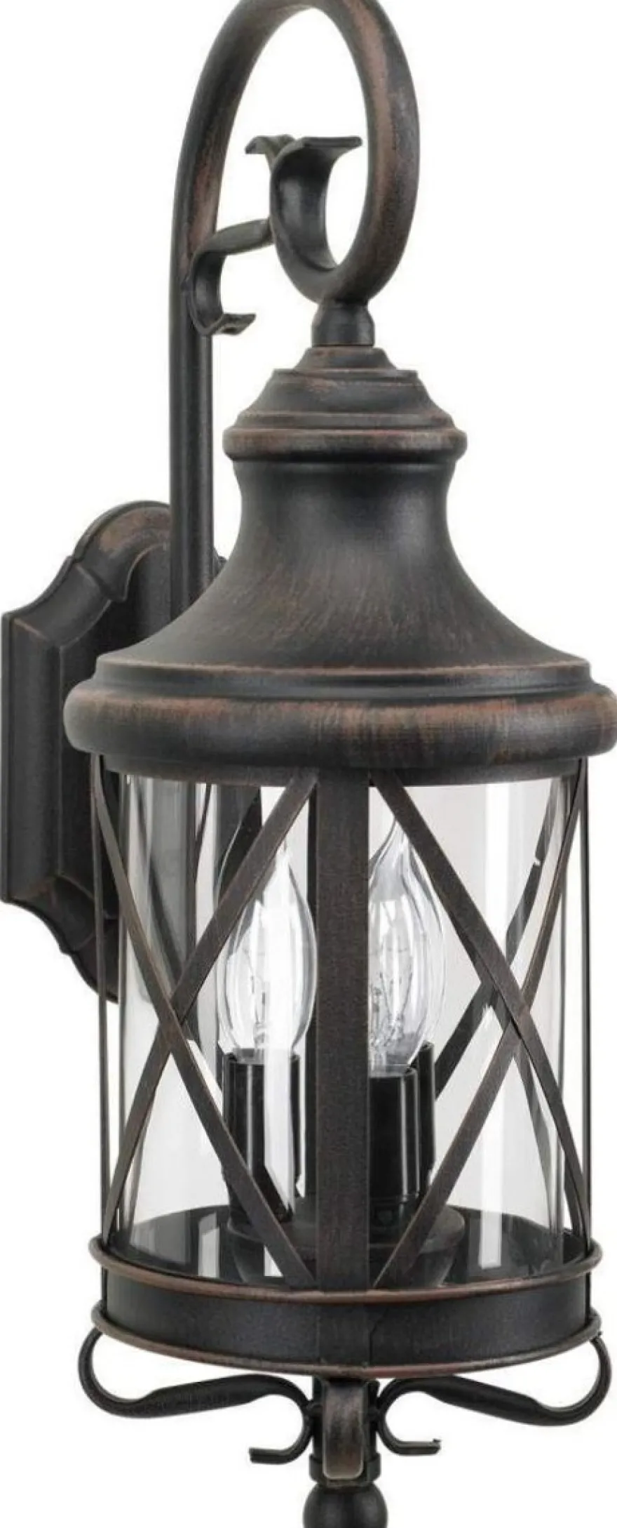 Casa Padrino Barock Außenwandleuchte Antik Braun 19 x 26 x H. 55 cm - Barock Außenlaterne