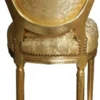 Casa Padrino Barock Bar Stuhl Gold Muster / Gold - Hochstuhl Barstuhl Barhocker - Club Möbel