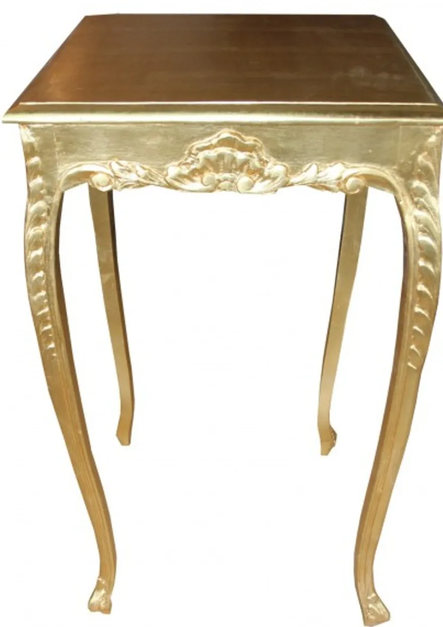 Casa Padrino Barock Bar Tisch Gold 112 cm - Luxus Stehtisch aus Massivholz