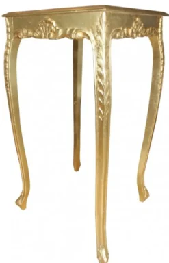 Casa Padrino Barock Bar Tisch Gold 112 cm - Luxus Stehtisch aus Massivholz