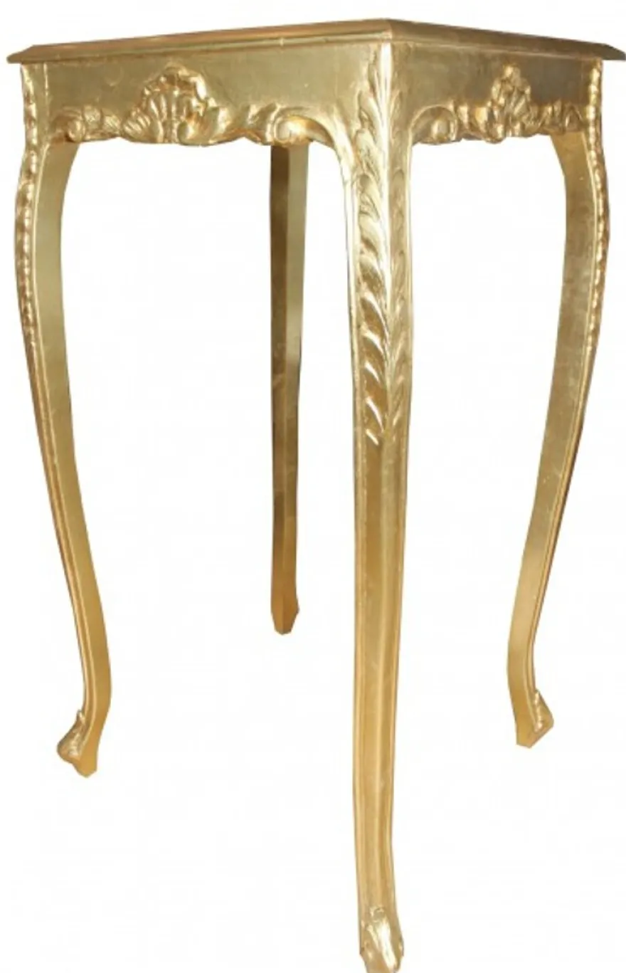 Casa Padrino Barock Bar Tisch Gold 112 cm - Luxus Stehtisch aus Massivholz