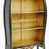 Casa Padrino Barock Bücherschrank Schwarz / Gold, B 110 x H 169 cm, Massivholz Regal im Antik Stil