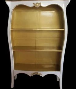 Casa Padrino Barock Bücherschrank im Antik Stil Weiß Hochglanz Gold 110 x 169 cm