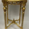Casa Padrino Barock Beistelltisch Gold / Schwarz - Handgefertigter Antik Stil Massivholz Tisch mit Marmorplatte - Wohnzimmer Möbel im Barockstil - Antik Stil Möbel - Barock Möbel