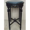 Casa Padrino Barock Beistelltisch Schwarz Ø 45 x H. 72 cm - Barock Möbel