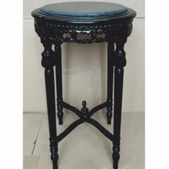 Casa Padrino Barock Beistelltisch Schwarz Ø 45 x H. 72 cm - Barock Möbel