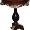 Casa Padrino Barock Beistelltisch Modell Mahagoni Dunkelbraun mit Marmorplatte 68 x 41 cm