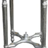 Casa Padrino Barock Beistelltisch Eckig Silber mit schwarzer Marmorplatte 41 x 41 x H 73 cm Antik Stil - Blumen Telefon Tisch