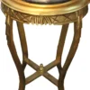 Casa Padrino Barock Beistelltisch Rund Gold / Schwarz mit Marmorplatte 40 cm x H. 68 cm Antik Stil