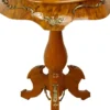 Casa Padrino Barock Beistelltisch Mahagoni Hellbraun mit Marmorplatte 70 x 41 cm - Tisch Möbel Barockmöbel