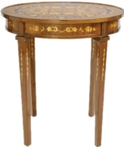 Casa Padrino Barock Beistelltisch Mahagoni Intarsien H80 x 50cm - Ludwig XVI Antik Stil Tisch - Möbel